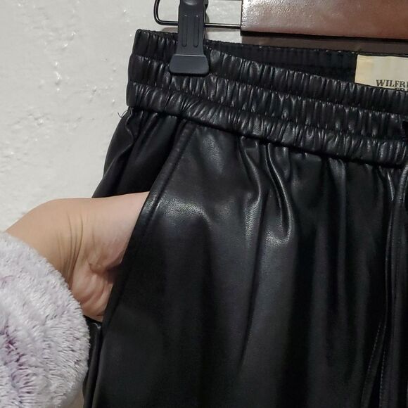 Wilfred Free Faux Leather High Rise Pants with Elastic Waist Size S - Picture 3 of 10